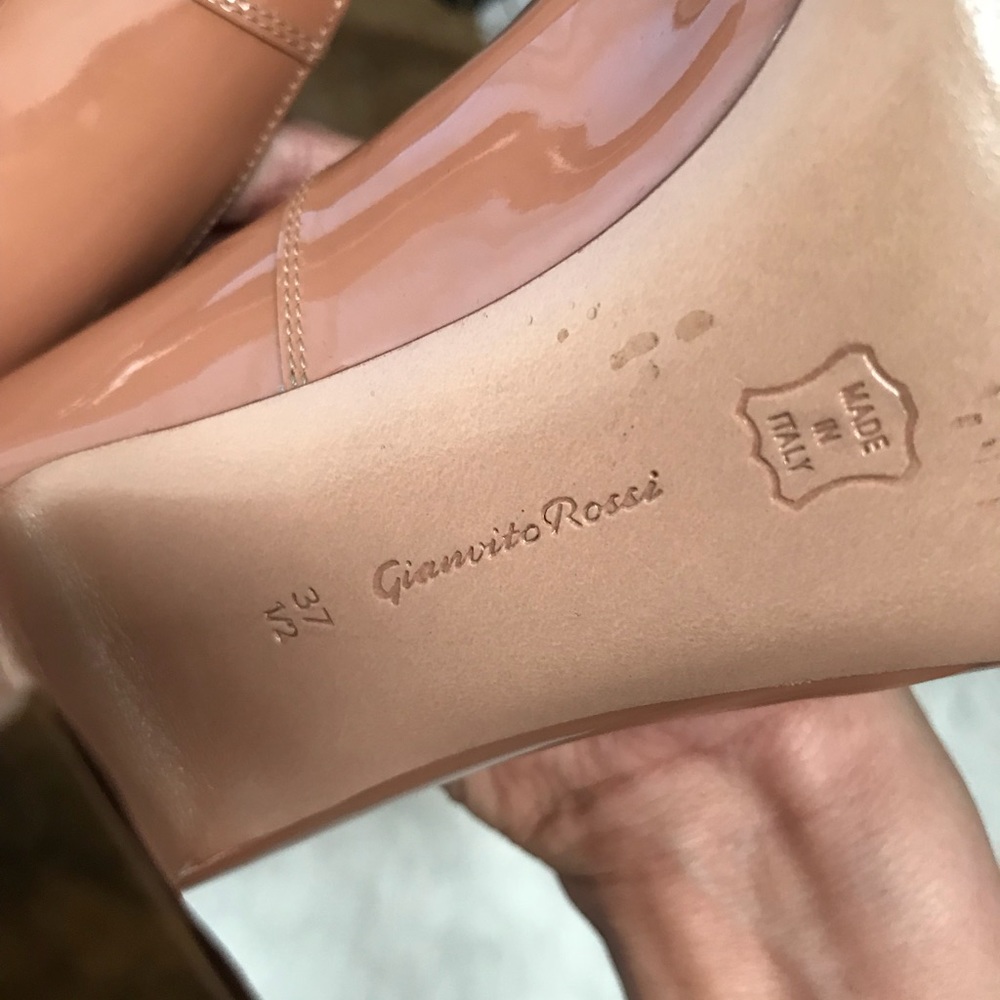 Gianvito Rossi Mocha Leather chunky heels 37 1/2 - Picture 5 of 7